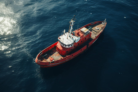 海面上的救生船背景图片