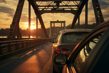 桥梁与车辆背景图片