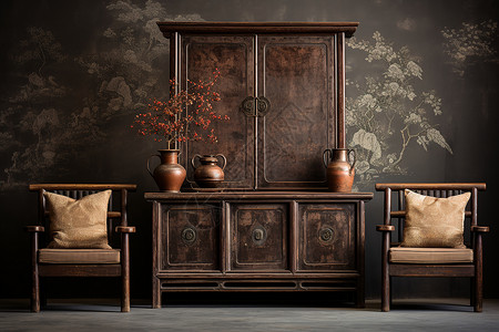 木柜素材复古中式木质家具背景
