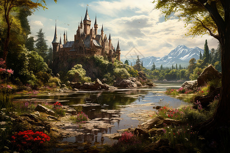 城堡的壮丽背景图片