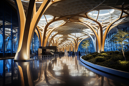 机场建筑艺术背景图片