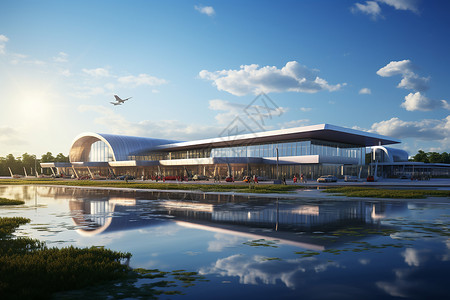 机场特色建筑背景图片