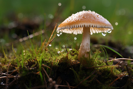 青苔上的蘑菇图片