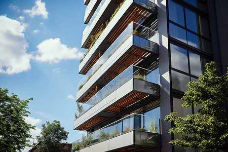 现代风格公寓楼背景图片