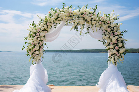 梦幻海滩婚礼背景图片