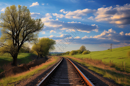 山丘的铁路背景图片