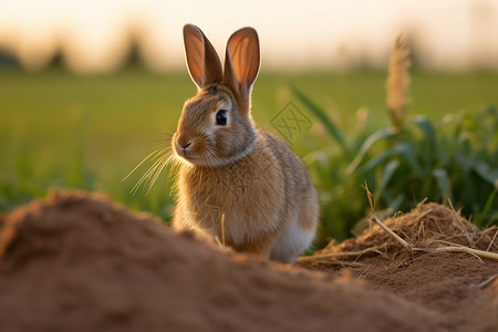 荒野的兔子背景图片