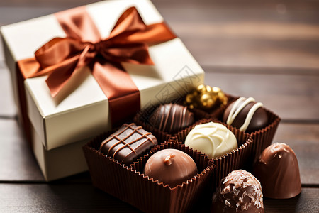 香甜诱人的巧克力礼盒背景图片