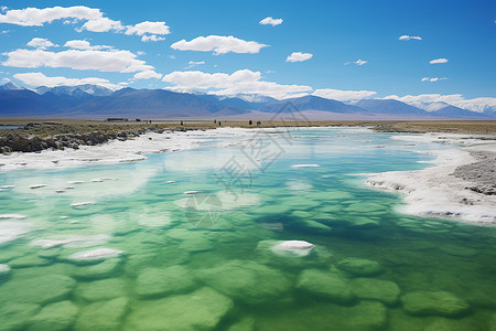 美丽壮观的青海湖景观背景图片