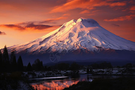 美丽的科托帕希雪山背景图片