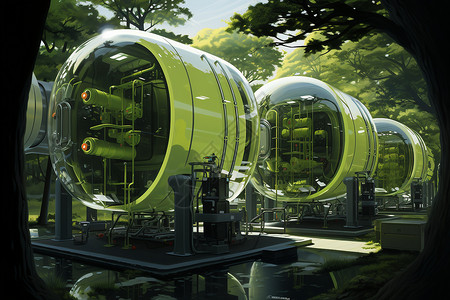 机械基础素材大绿罐群设计图片