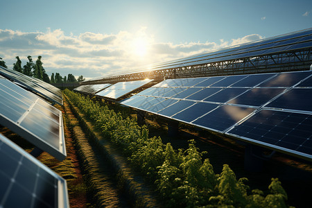 太阳能农场背景图片