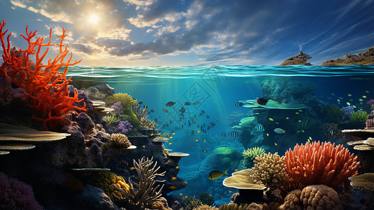 珊瑚花园背景图片