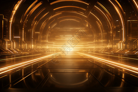 隧道之光金色旋涡隧道高清图片