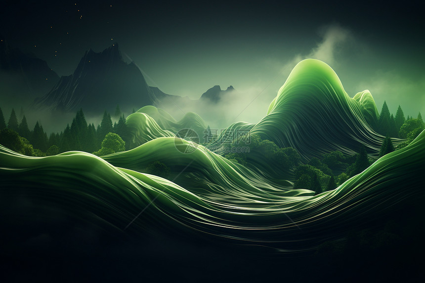 抽象水波纹山脉创意背景图片