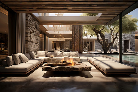 现代风格别墅沙漠中的极简风格酒店设计图片