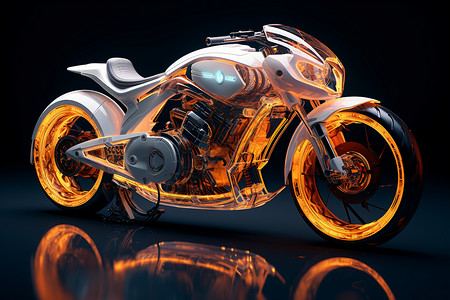 骑摩托流畅的科技感机车设计图片
