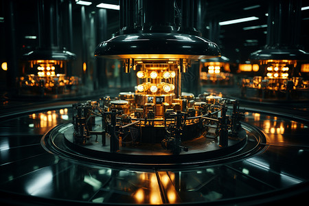 核反应堆内部的精密机械背景图片
