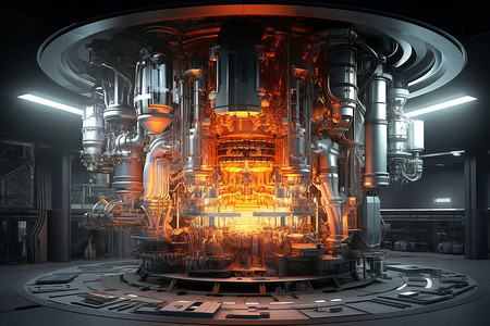 复杂机械的核反应堆背景图片