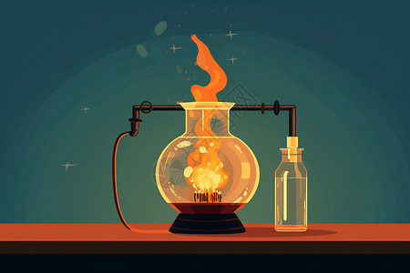 环境研究实验室环境中的烧瓶插画