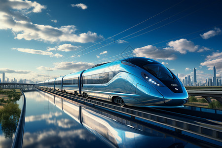 未来感流畅的高速列车背景图片
