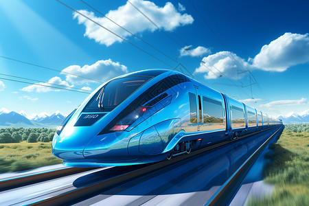 现代高速运行的列车背景图片