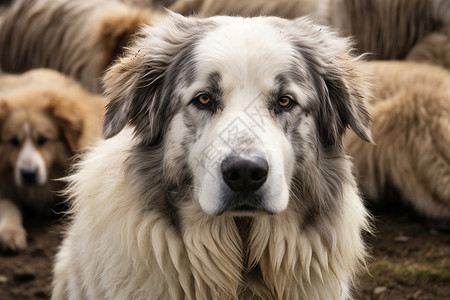 农场牧羊犬的特写镜头背景图片