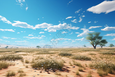沙漠生机荒漠景观的一线生机背景