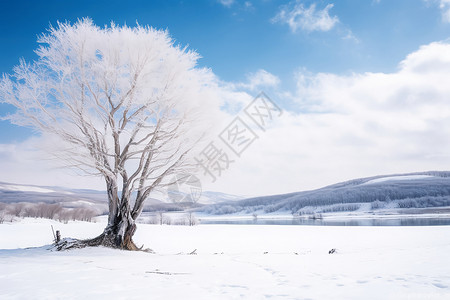 冬季大雪覆盖厚的平原背景