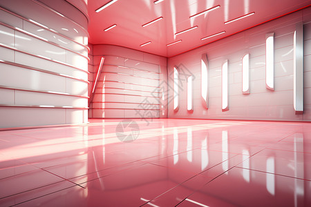 梦幻的粉色系大厅背景图片