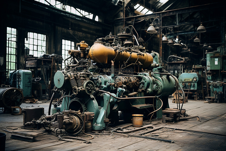 工厂的老旧设备机器图片