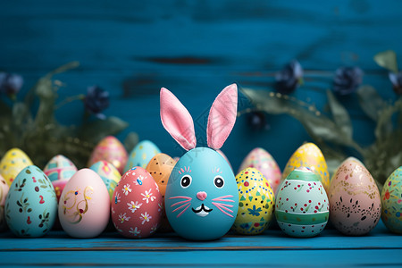 花纹彩蛋庆祝复活节的可爱彩蛋背景