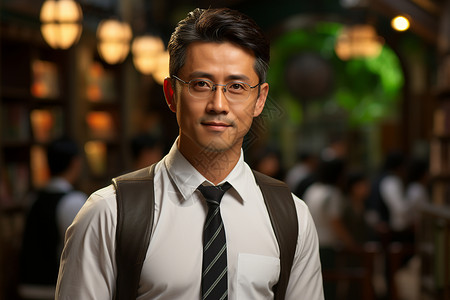 年轻的亚洲男性教师高清图片