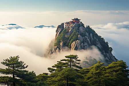 华山素材著名的华山山顶景观背景