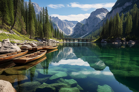 夏季湖光山色的美丽景观背景图片
