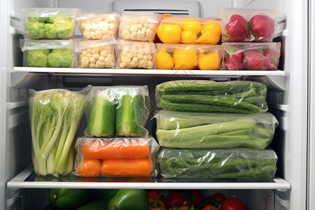 冷冻产品丰富蔬果放置在里背景