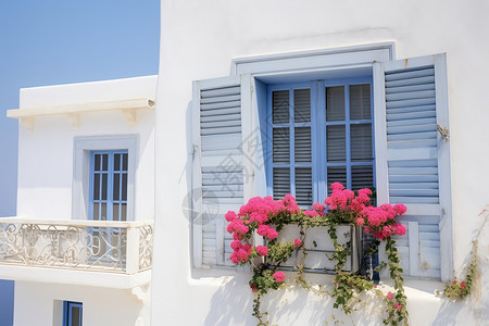 传统的希腊希腊白色建筑背景