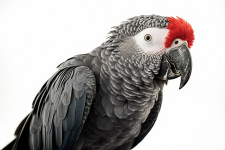 漂亮的红头灰鹦鹉高清图片