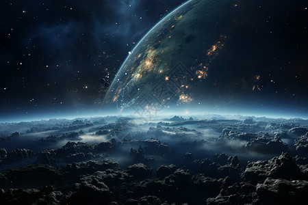 宇宙地球科技场景背景图片