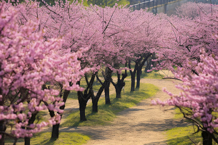 桃花岭公园美丽的桃花背景