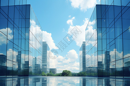 城市中的商业建筑背景图片