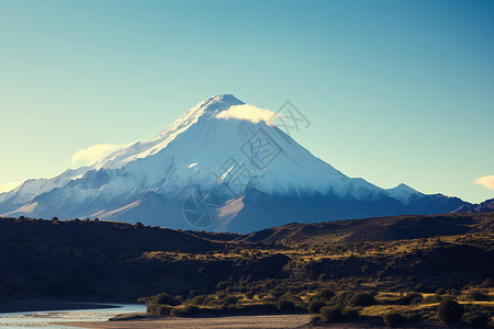 高山湖泊下的绝美风景背景图片