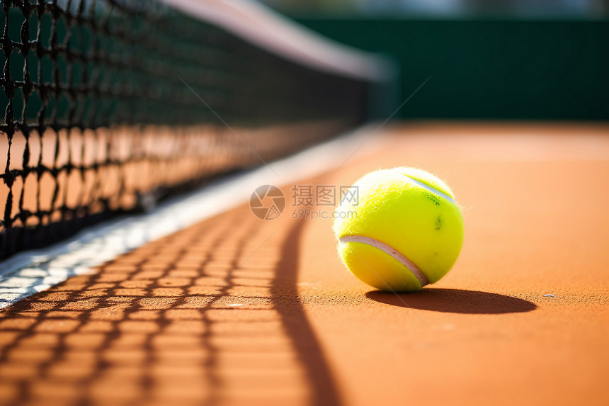 地上有一个网球图片