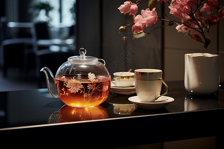 桌上的一壶茶背景图片
