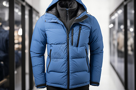 冬季蓝色夹克背景图片