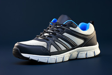 蓝白色的运动鞋背景图片