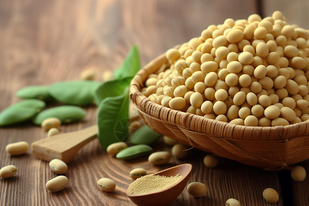 健康营养的黄豆背景图片