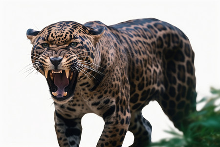 户外愤怒的黑豹动物背景图片