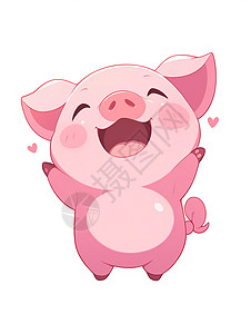 可爱猪素材可爱粉色小猪插画