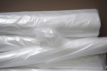 塑料袋设计桌面上堆放的白色塑料袋背景